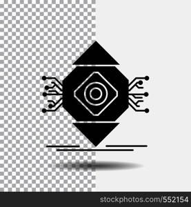 ubicomp, Computing, Ubiquitous, Computer, Concept Glyph Icon on Transparent Background. Black Icon. Vector EPS10 Abstract Template background