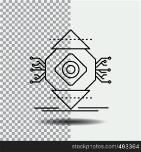 ubicomp, Computing, Ubiquitous, Computer, Concept Line Icon on Transparent Background. Black Icon Vector Illustration. Vector EPS10 Abstract Template background
