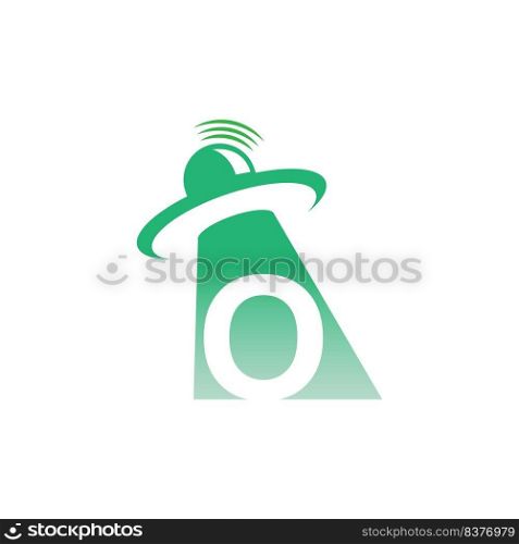 Ufo catch letter O icon design illustration vector