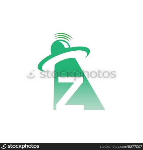 Ufo catch letter Z icon design illustration vector