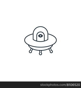Ufo creative icon line from space exploration Vector Image