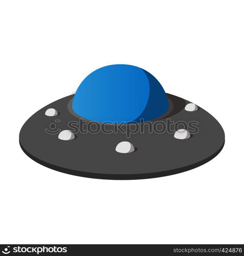 Ufo spaceship cartoon icon on a white background. Ufo spaceship cartoon icon