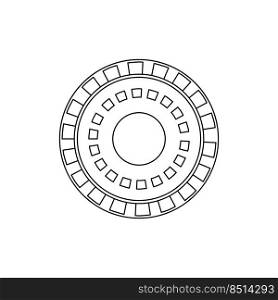 UFO vector icon illustration alien spaceship outline. Space flying science technology symbol and futuristic vehicle isolated white background line thin