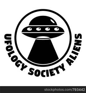 Ufology society aliens logo. Simple illustration of ufology society aliens vector logo for web design isolated on white background. Ufology society aliens logo, simple style