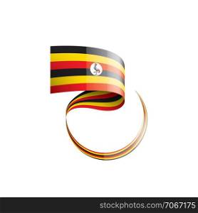 Uganda national flag, vector illustration on a white background. Uganda flag, vector illustration on a white background