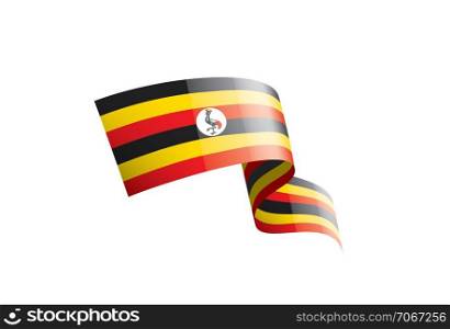 Uganda national flag, vector illustration on a white background. Uganda flag, vector illustration on a white background