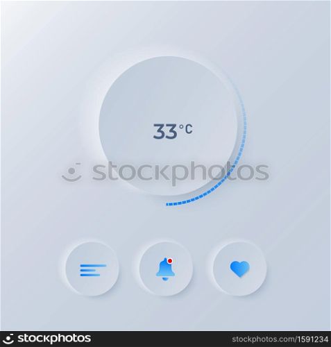 Ui design element of circle Temperature symbol modern, icon for website design, mobile app