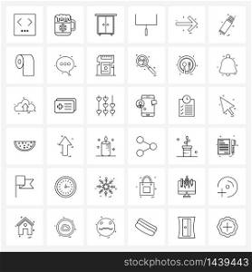 UI Set of 36 Basic Line Icons of storage, right, furniture, arrows, arrow Vector Illustration
