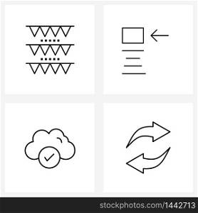 UI Set of 4 Basic Line Icons of arch, cloud, wedding, image, setting Vector Illustration