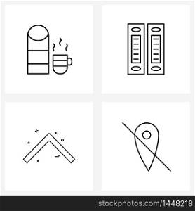 UI Set of 4 Basic Line Icons of beverage, office, drink, folder, direction Vector Illustration