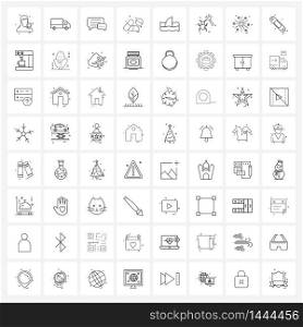 UI Set of 64 Basic Line Icons of madison, pills, transport, medical, chat bubble Vector Illustration