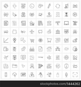 UI Set of 81 Basic Line Icons of cloud, circle, arrow, arrow, adventure Vector Illustration