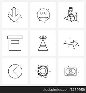 UI Set of 9 Basic Line Icons of payment, ecommerce, credit, Santa clause Vector Illustration