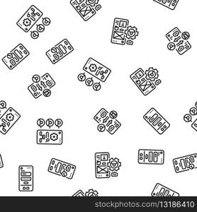 ui ux digital develop code app vector seamless pattern thin line illustration. ui ux digital develop code app seamless pattern vector
