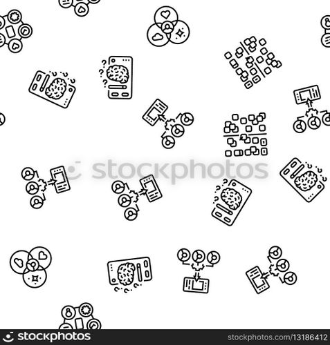 ui ux digital develop code app vector seamless pattern thin line illustration. ui ux digital develop code app seamless pattern vector