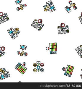 ui ux digital develop code app vector seamless pattern thin line illustration. ui ux digital develop code app seamless pattern vector