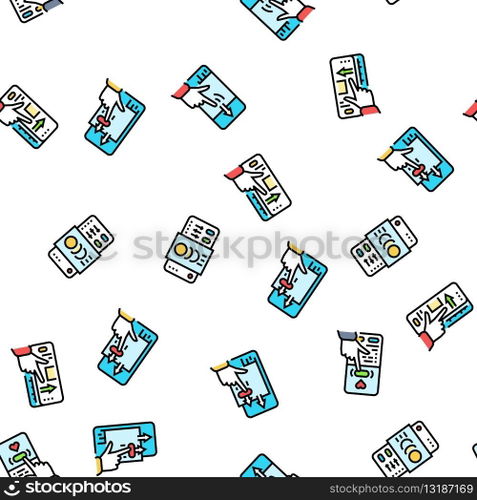 ui ux digital develop code app vector seamless pattern thin line illustration. ui ux digital develop code app seamless pattern vector