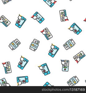 ui ux digital develop code app vector seamless pattern thin line illustration. ui ux digital develop code app seamless pattern vector