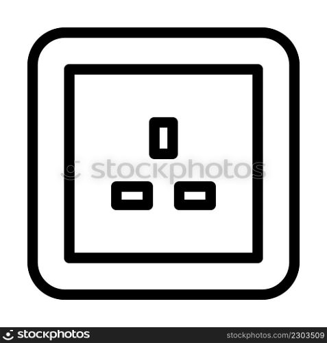 uk british socket line icon vector. uk british socket sign. isolated contour symbol black illustration. uk british socket line icon vector illustration