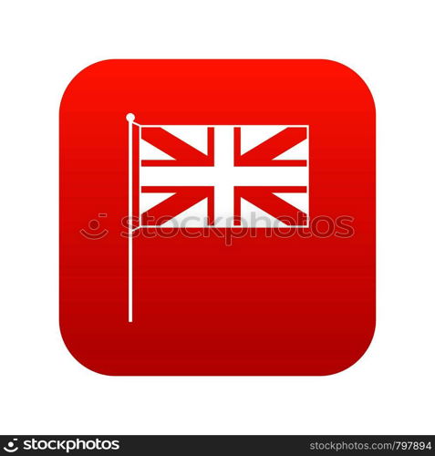 UK flag icon digital red for any design isolated on white vector illustration. UK flag icon digital red