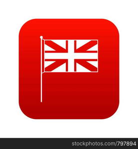 UK flag icon digital red for any design isolated on white vector illustration. UK flag icon digital red