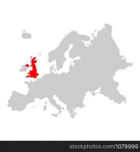 UK on map of europe