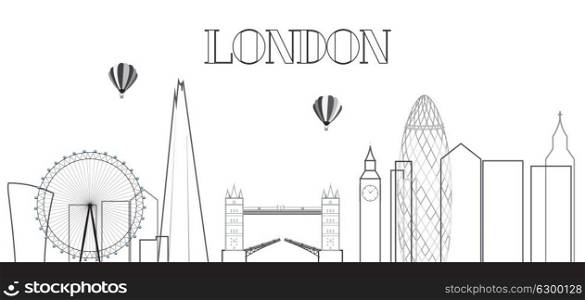 UK, Silhouette London city background. Vector Illustration EPS10. UK, Silhouette London city background. Vector Illustration.