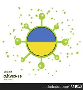 Ukraine Coronavius Flag Awareness Background. Stay home, Stay Healthy. Take care of your own health. Pray for Country