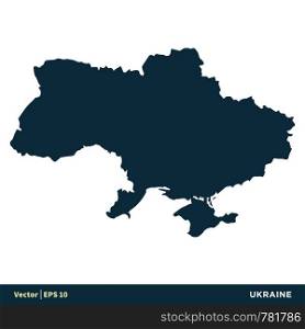 Ukraine - Europe Countries Map Vector Icon Template Illustration Design. Vector EPS 10.