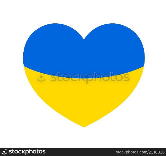 Ukraine flag in heart shape icon. Vector illustration. abstract design element.