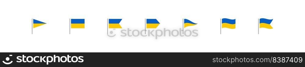 Ukraine flag set icon. Blue and yellow illustration national symbol. Flat isolated vector concept. 
