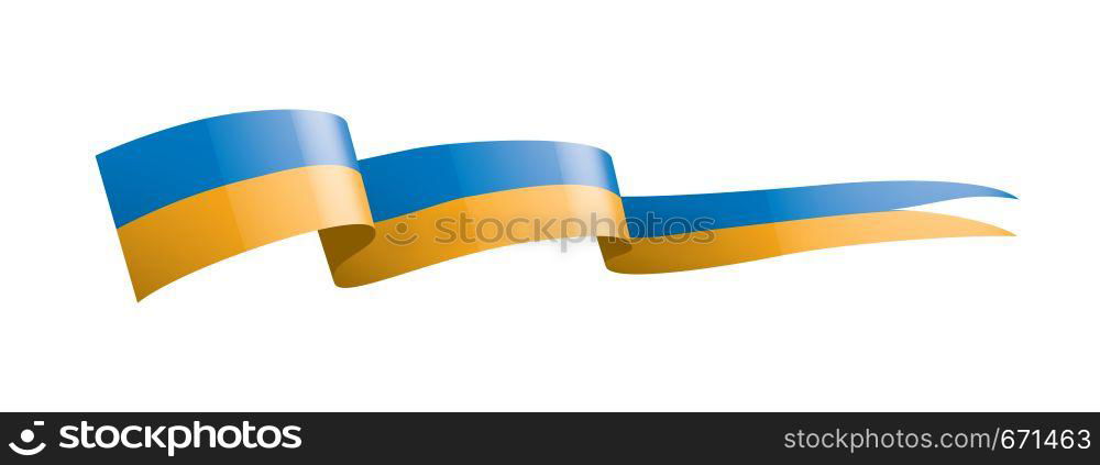 Ukraine flag, vector illustration on a white background.. Ukraine flag, vector illustration on a white background