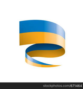 Ukraine flag, vector illustration on a white background.. Ukraine flag, vector illustration on a white background