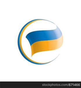 Ukraine flag, vector illustration on a white background.. Ukraine flag, vector illustration on a white background