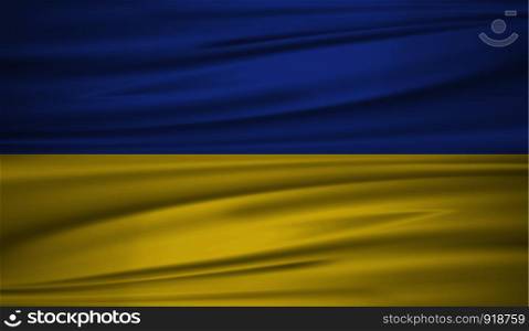 Ukraine flag vector. Vector flag of Ukraine blowig in the wind. EPS 10.