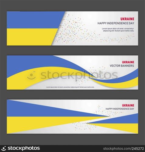 Ukraine independence day abstract background design banner and flyer, postcard, landscape, celebration vector illustration