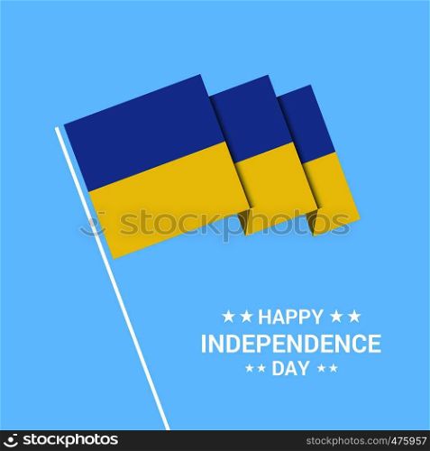 Ukraine Independence day typographic design with flag vector