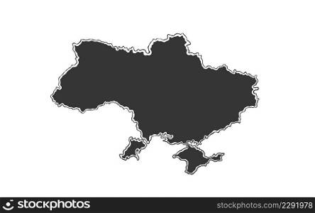 Ukraine. Map of Ukraine. A hand-drawn map of the country. Vector illustration