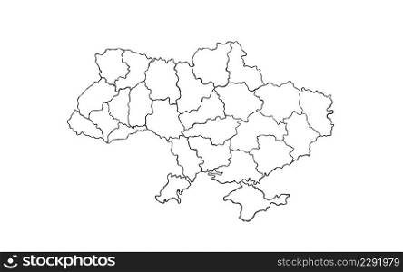Ukraine. Map of Ukraine. Hand-drawn map of the country in a linear style. Vector illustration