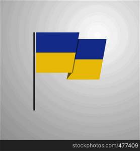 Ukraine waving Flag design vector