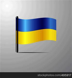 Ukraine waving Shiny Flag design vector