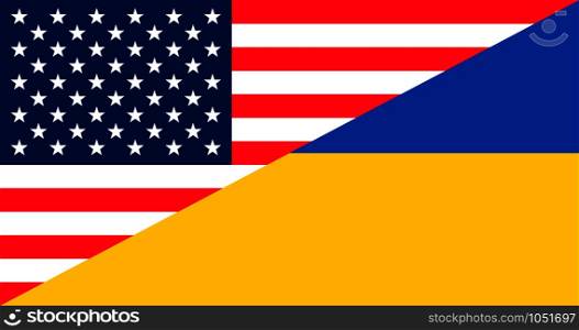 Ukrainegate illustration. Flags of United States and Ukraine. Political scandal. Vector illustration.. Ukrainegate illustration. Flags of United States and Ukraine. Political scandal.