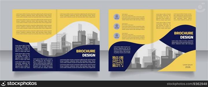 Ukrainian construction company blank brochure design. Development. Template set with copy space for text. Premade corporate reports collection. Editable 4 paper pages. Myriad Pro, Cairo fonts used. Ukrainian construction company blank brochure design