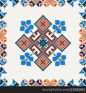 Ukrainian embroidery vector seamless pattern