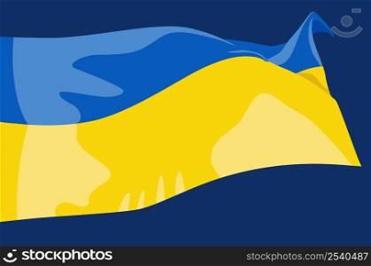 Ukrainian national blue and yellow flag vector illustration
