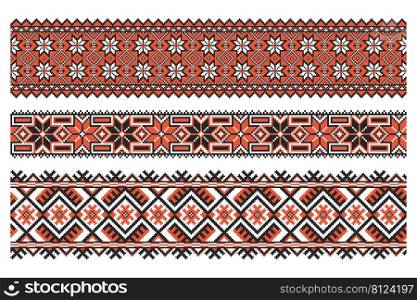 Ukrainian national embroidery ornament. Pixel mosaic ornament. Cross-stitch design.. Ukrainian national embroidery ornament. Pixel mosaic ornament.