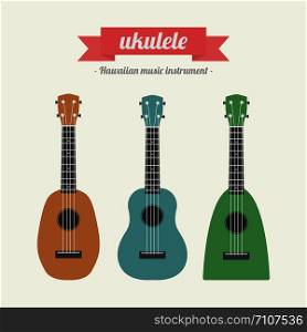 ukulele, hawaiian music instrument, pastel style