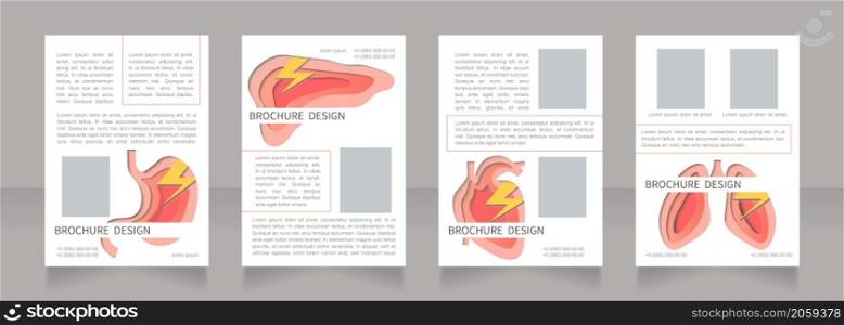 Ultrasonic testing of inner organs blank brochure layout design. Vertical poster template set with empty copy space for text. Premade corporate reports collection. Editable flyer paper pages. Ultrasonic testing of inner organs blank brochure layout design