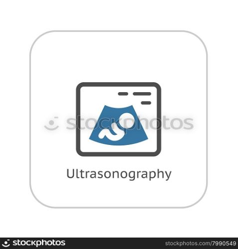 Ultrasonography Icon. Flat Design. Isolated Illustration. Baby.. Ultrasonography Icon. Flat Design.