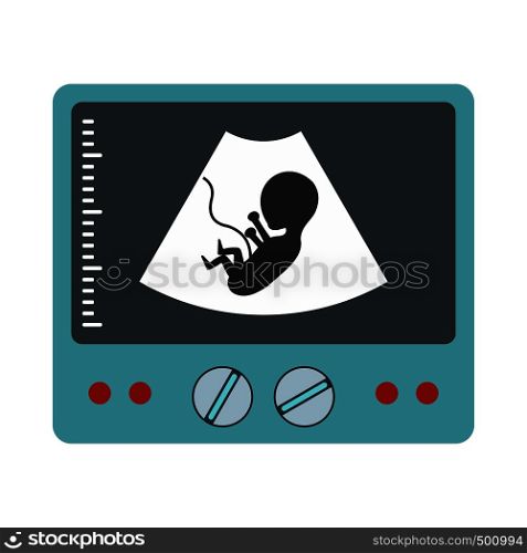 Ultrasound fetus icon in flat style isolated on white background. Ultrasound fetus icon